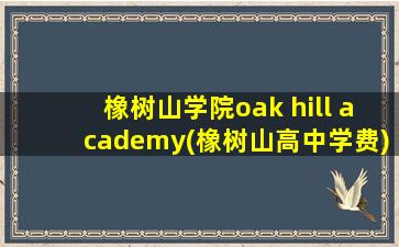 橡树山学院oak hill academy(橡树山高中学费)